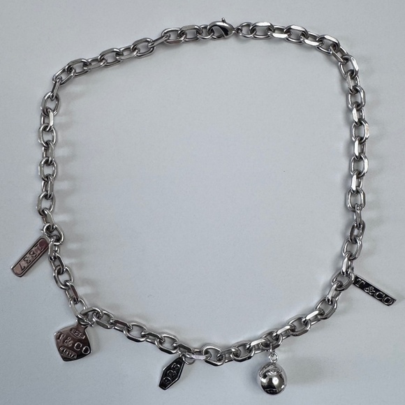 TIFFANY & CO - RARE RETIRED 1837  5 CHARMS NECKLACE - Picture 1 of 3
